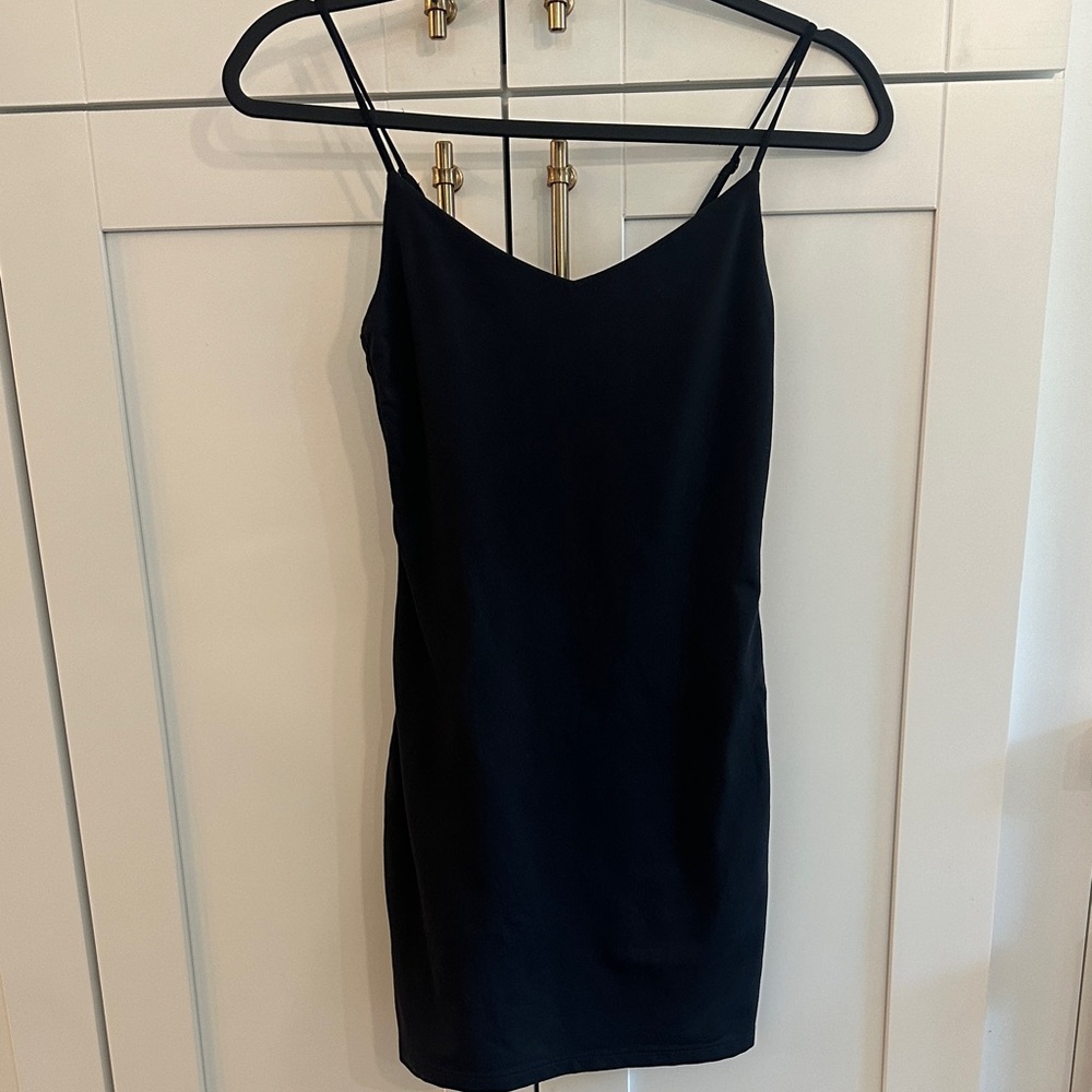 Babaton Black Mini Dress with Spaghetti Straps